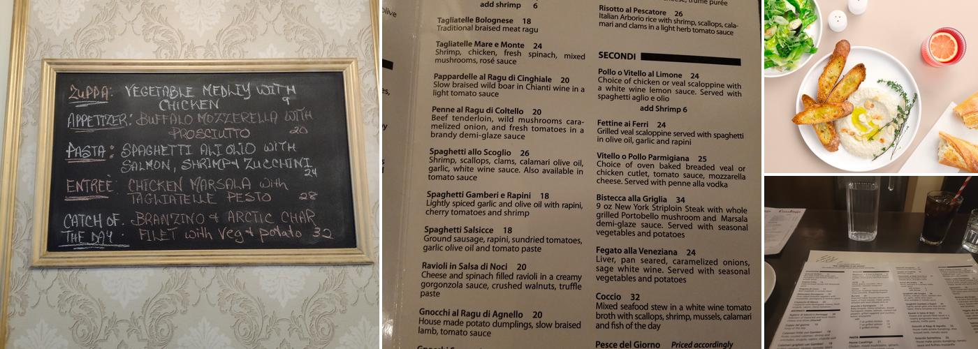 Casalinga Ristorante Menu