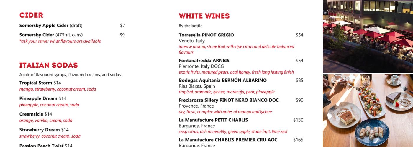 Posta Italbar Cucina Menu