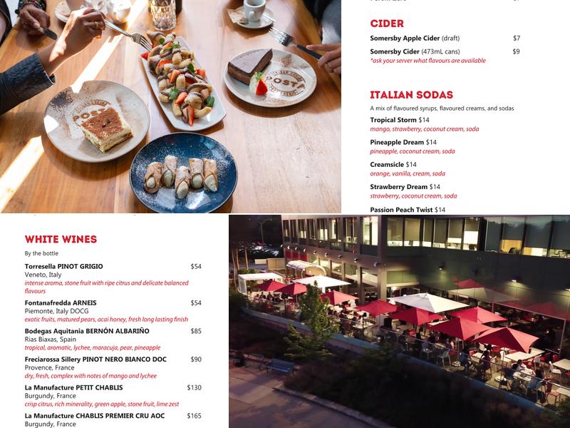 Posta Italbar Cucina Menu