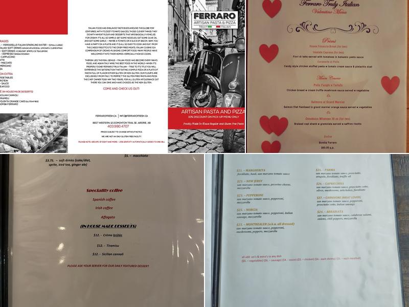 Ferraro Truly Italian Menu