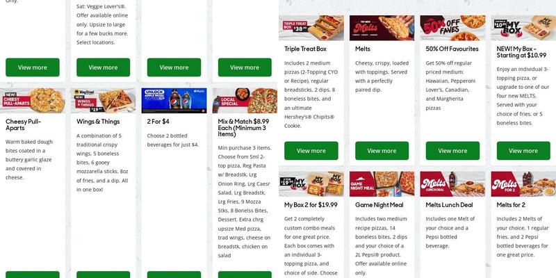 Pizza Hut Menu