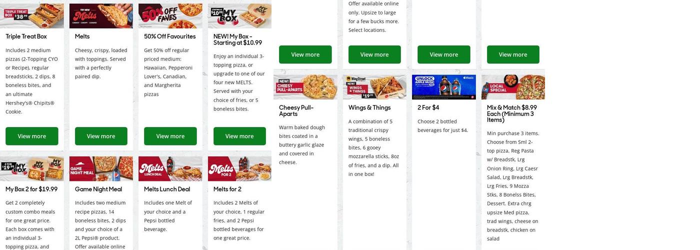 Pizza Hut Menu