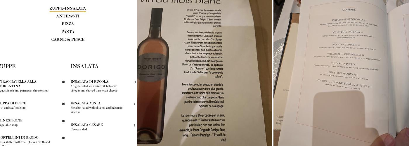 Bravi Menu
