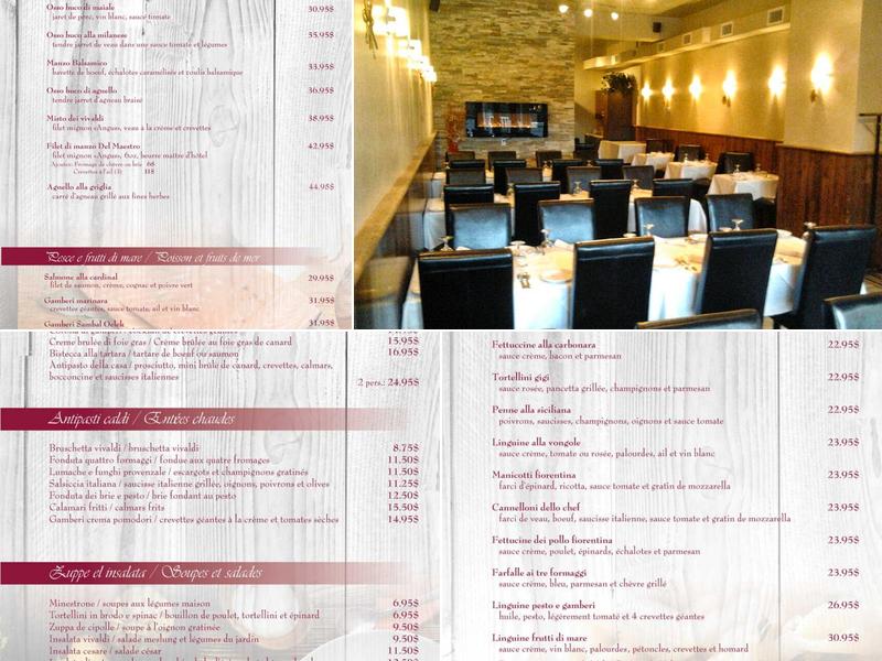 Restaurant Vivaldi Menu