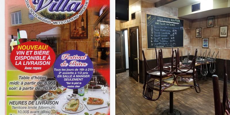 La Villa Menu