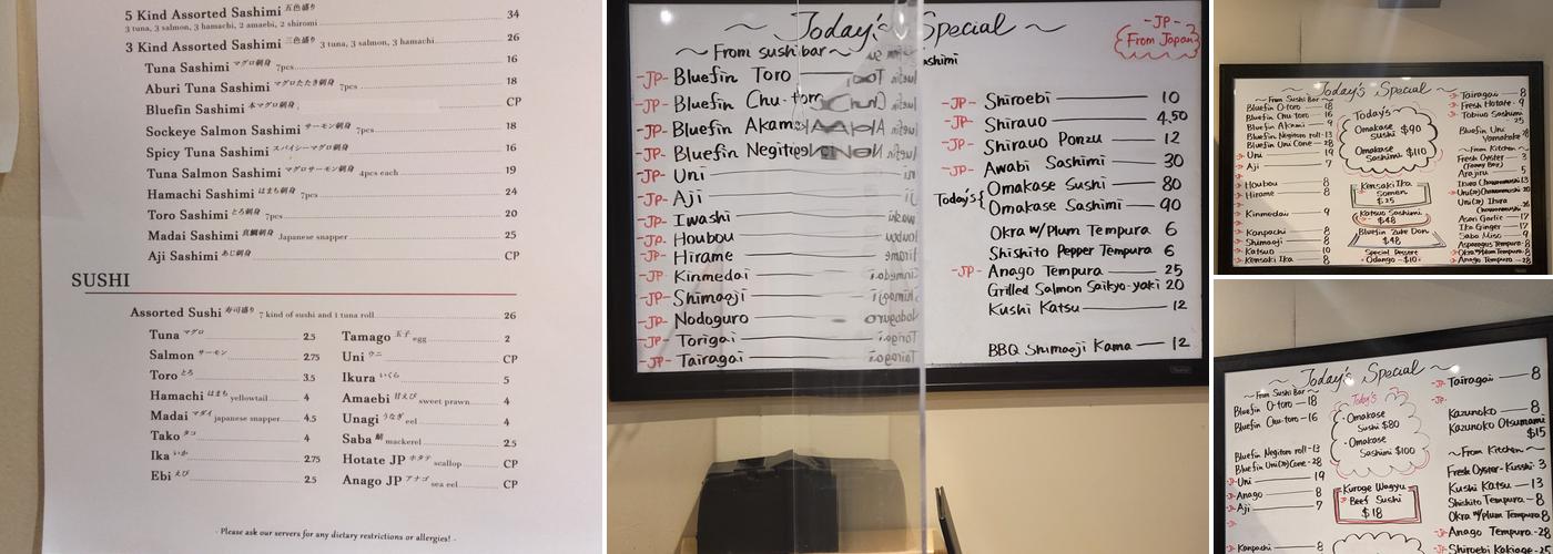 Toyo Sushi Japanese Restaurant Menu