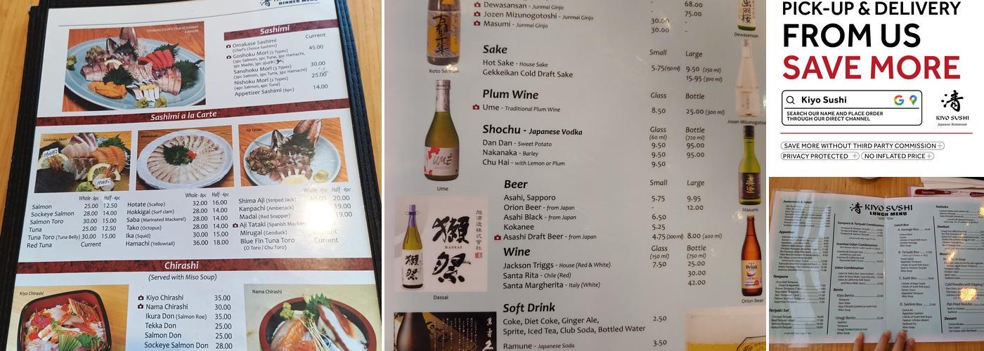 Kiyo Sushi Menu