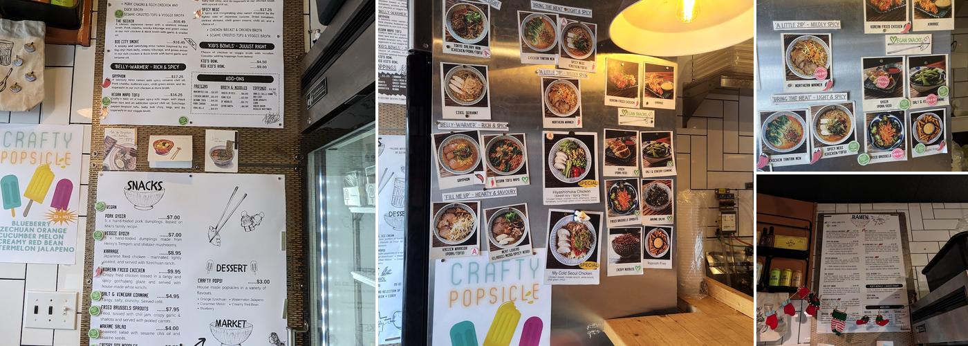 Crafty Ramen Menu