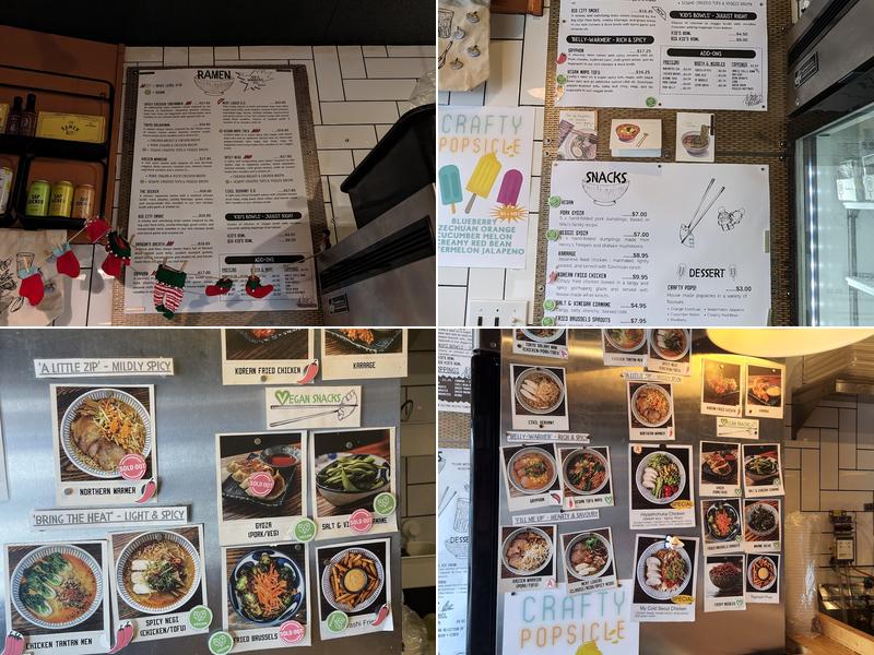 Crafty Ramen Menu