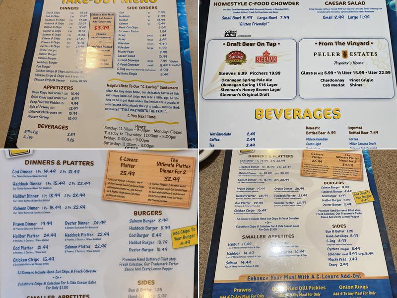 C-Lovers Fish & Chips Menu