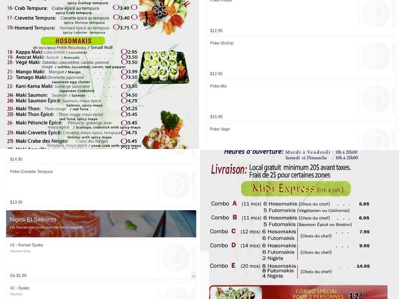 Sushi Yakki Menu