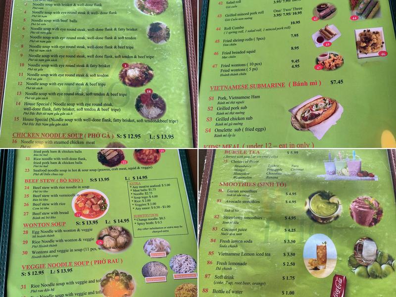 Hot Pho Restaurant Menu