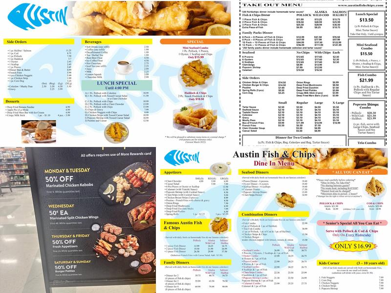 Austin Fish & Chips Menu