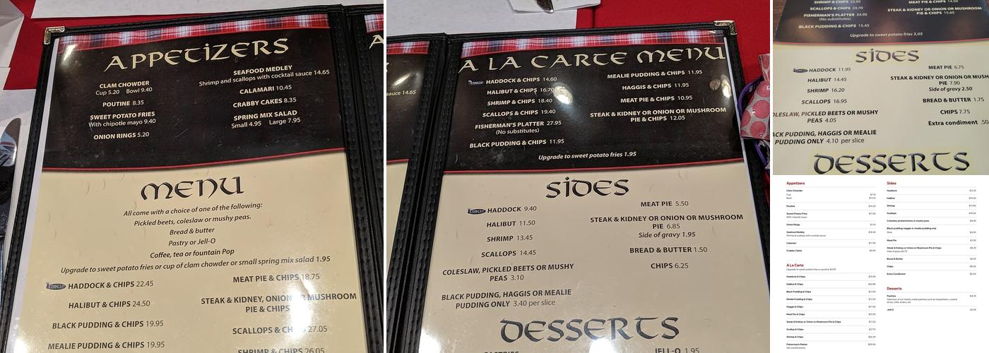 Thistle Fish & Chips Menu