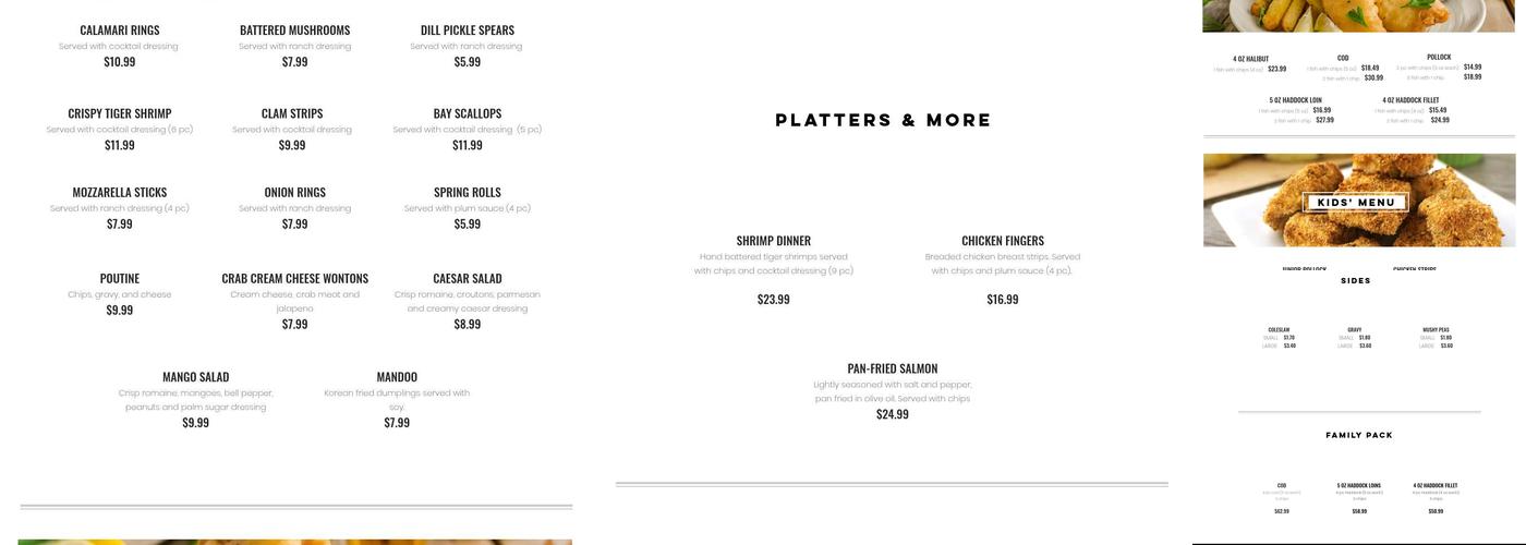 Golden Fish & Chips Woolwich Menu