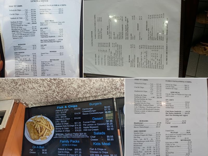 Barnacle Bill's Menu