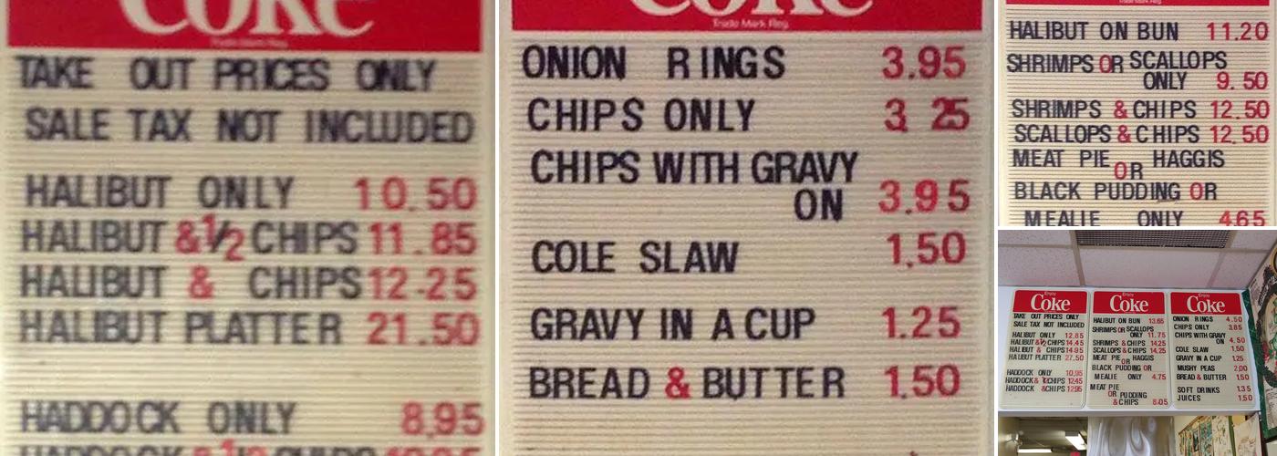 Jasper Fish & Chips Menu