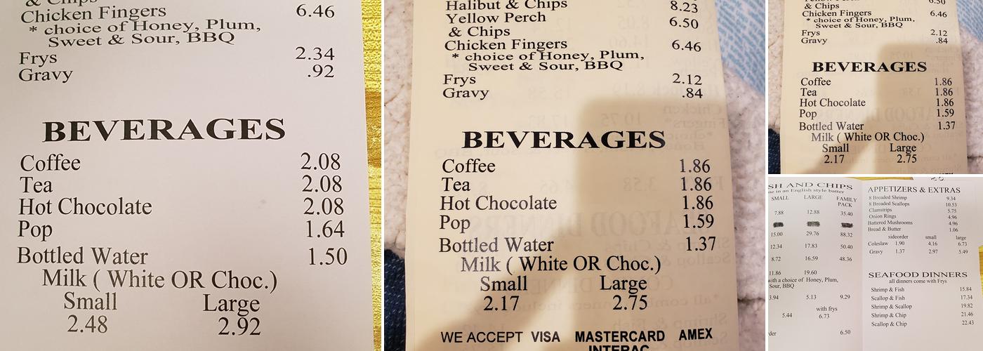 Hammersley's Fish 'N Chips Menu