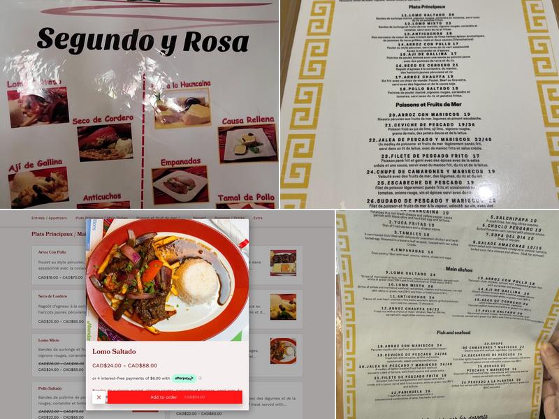 Amazonas Peruvian Restaurant Menu