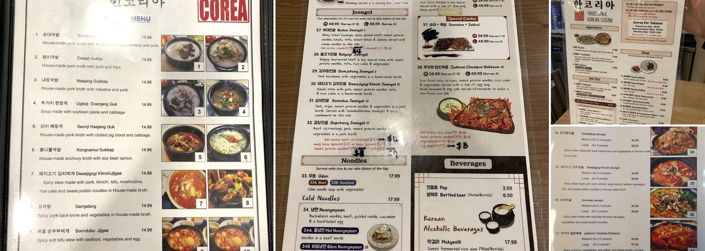 Han Corea Menu
