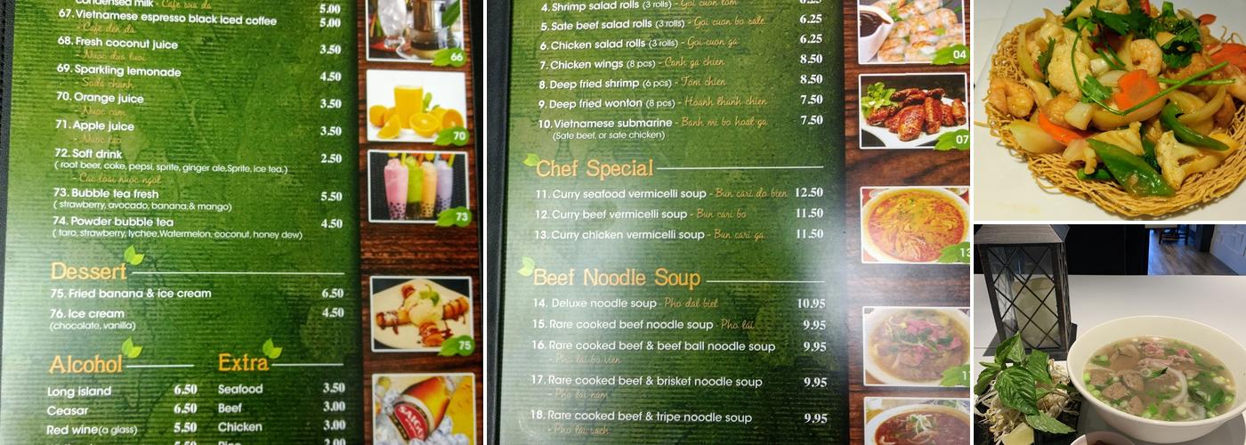 Pho Vy Menu
