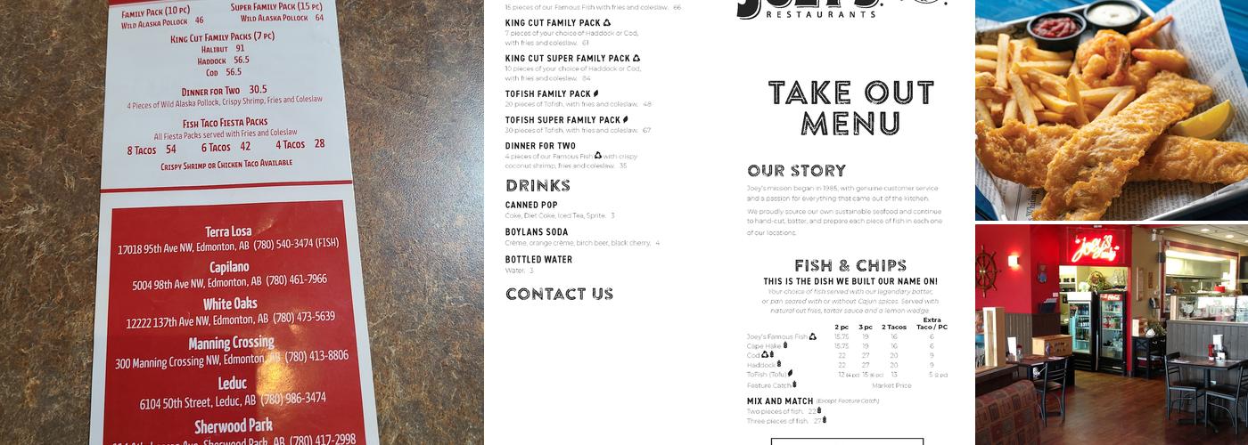 Joey’s Fish Shack Menu