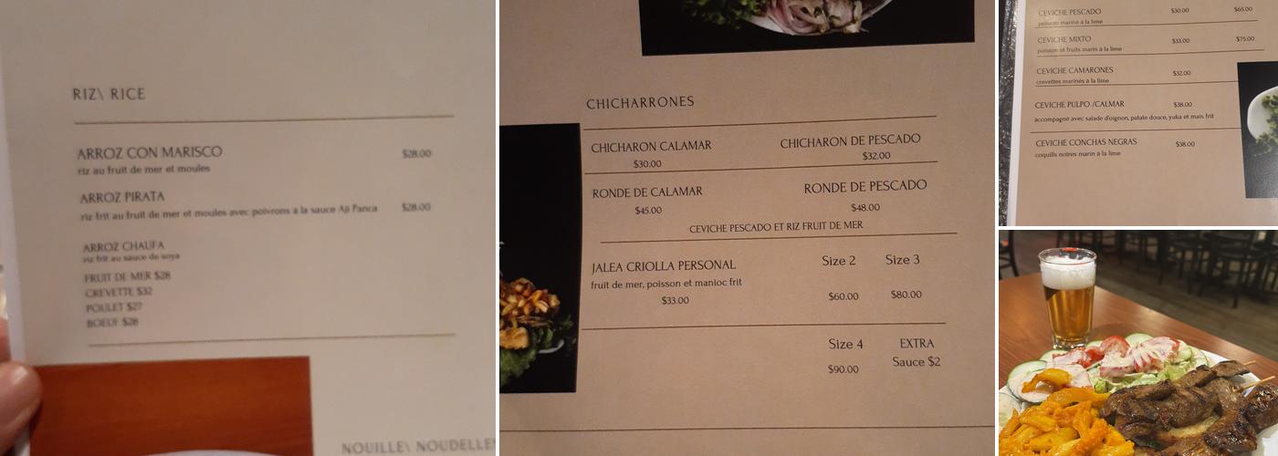 Chicho's Menu