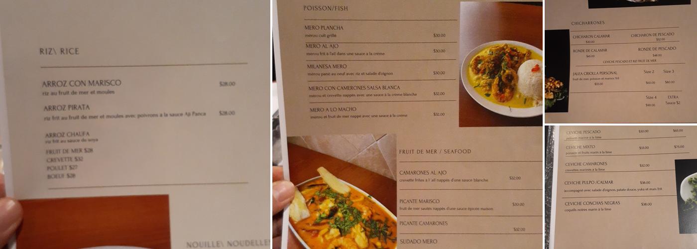 Chicho's Menu
