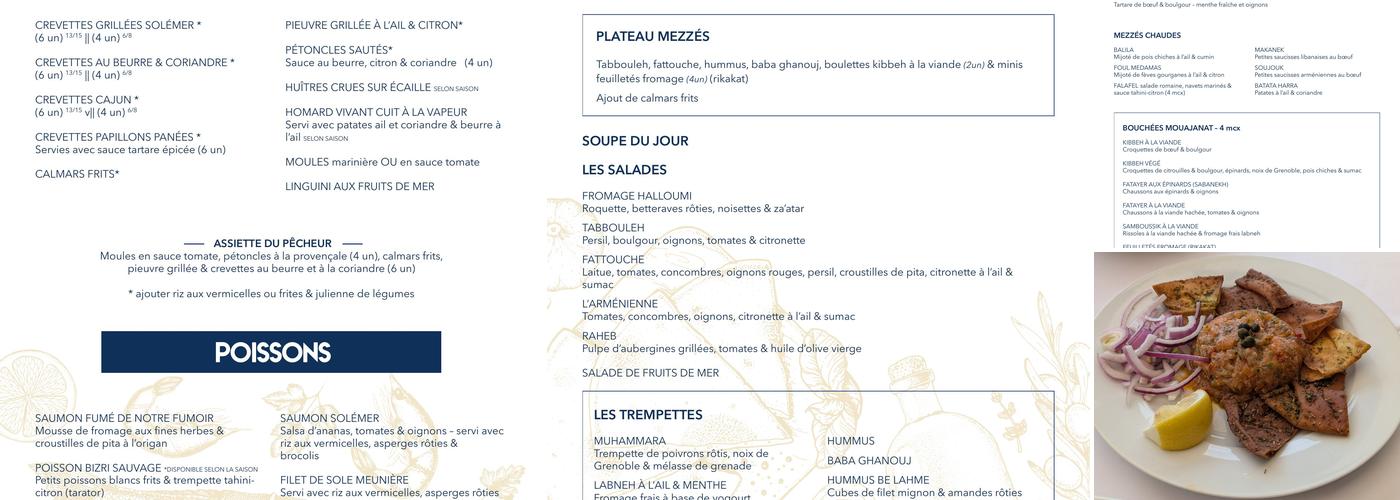 Solémer restaurant et poissonnerie Menu