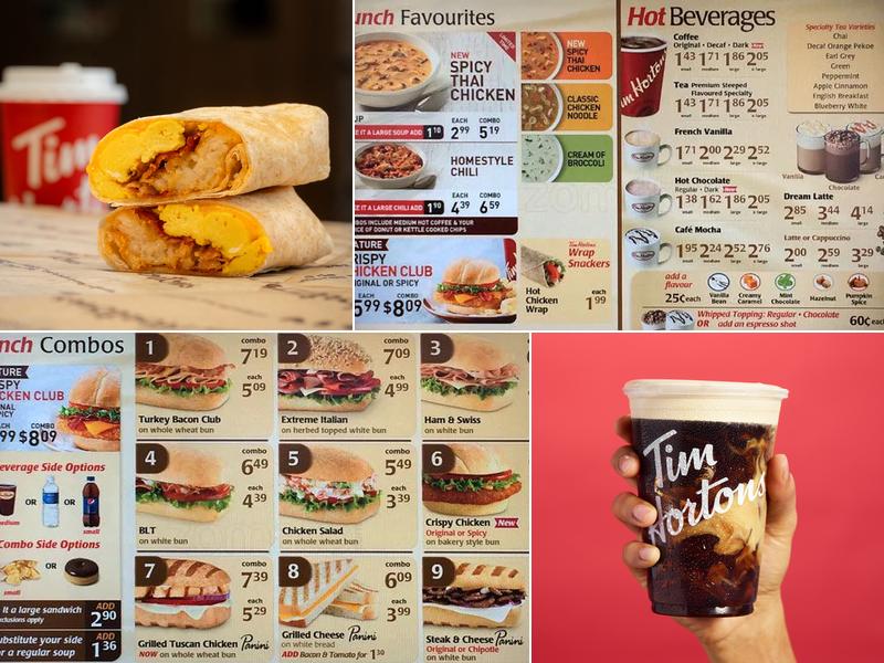 Tim Hortons Menu