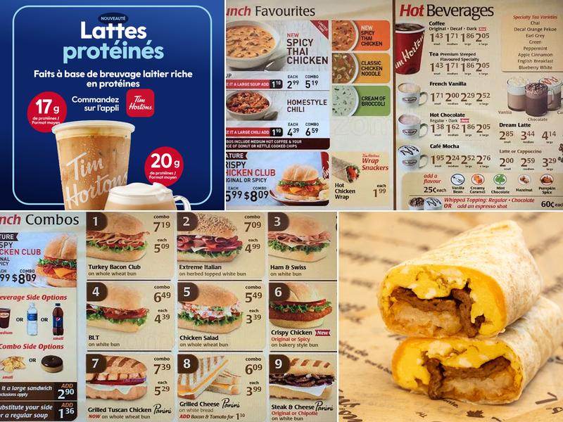 Tim Hortons Menu