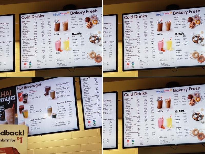 Tim Hortons Menu