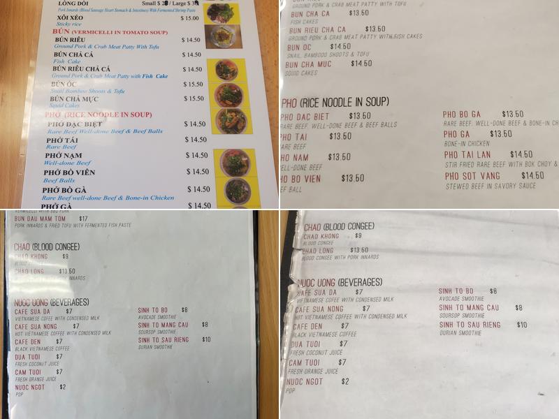 Cafe Dang Anh Menu