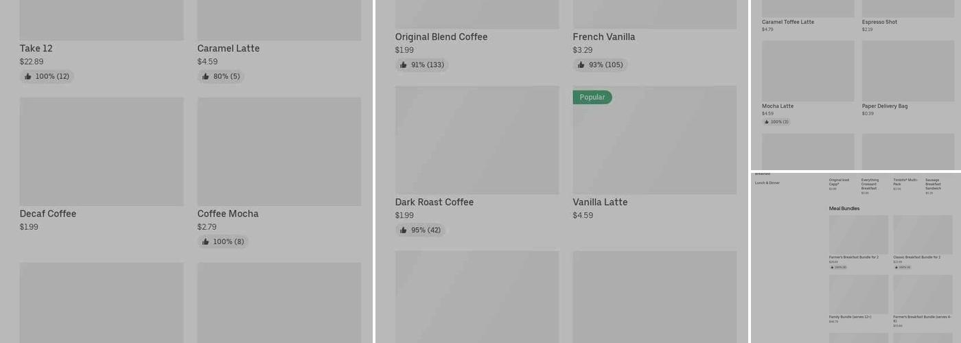 Tim Hortons Menu