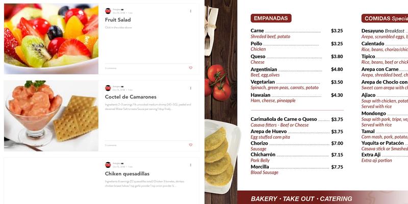 Antojitos Bakery Menu