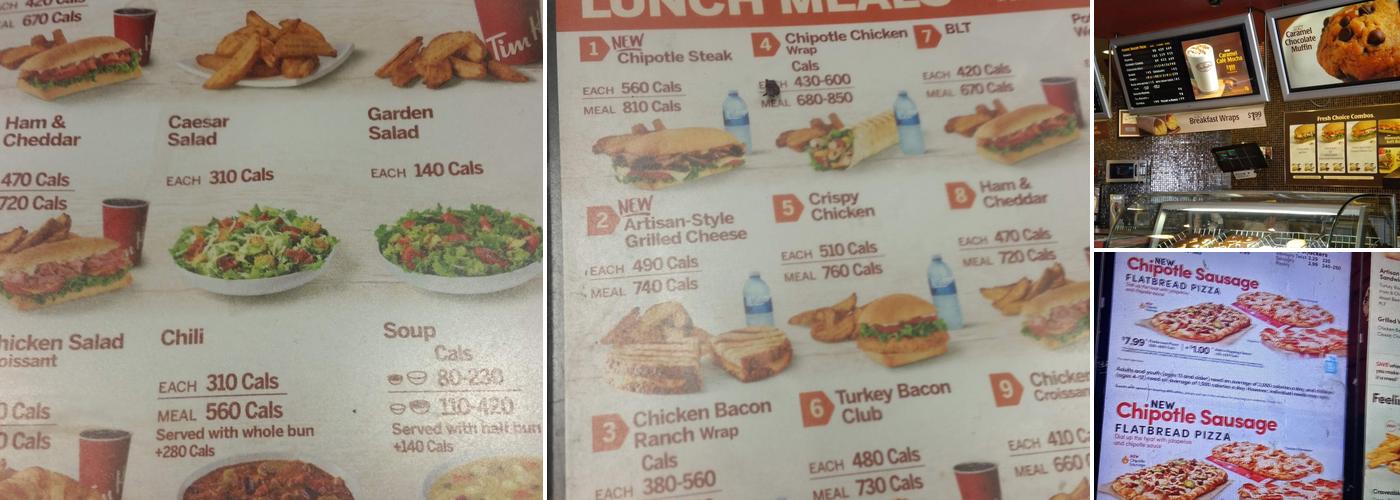 Tim Hortons Menu