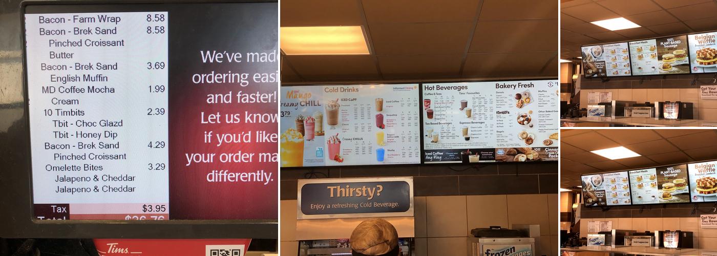 Tim Hortons Menu