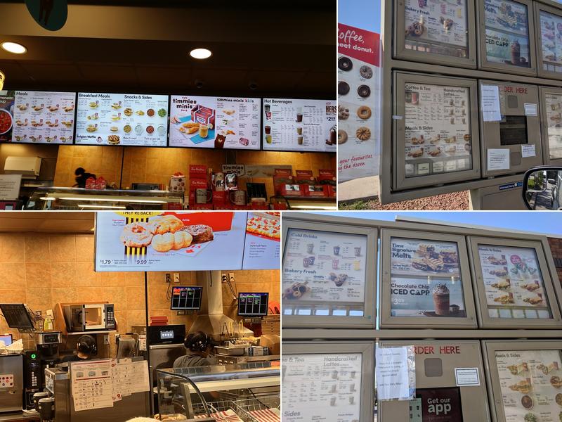Tim Hortons Menu