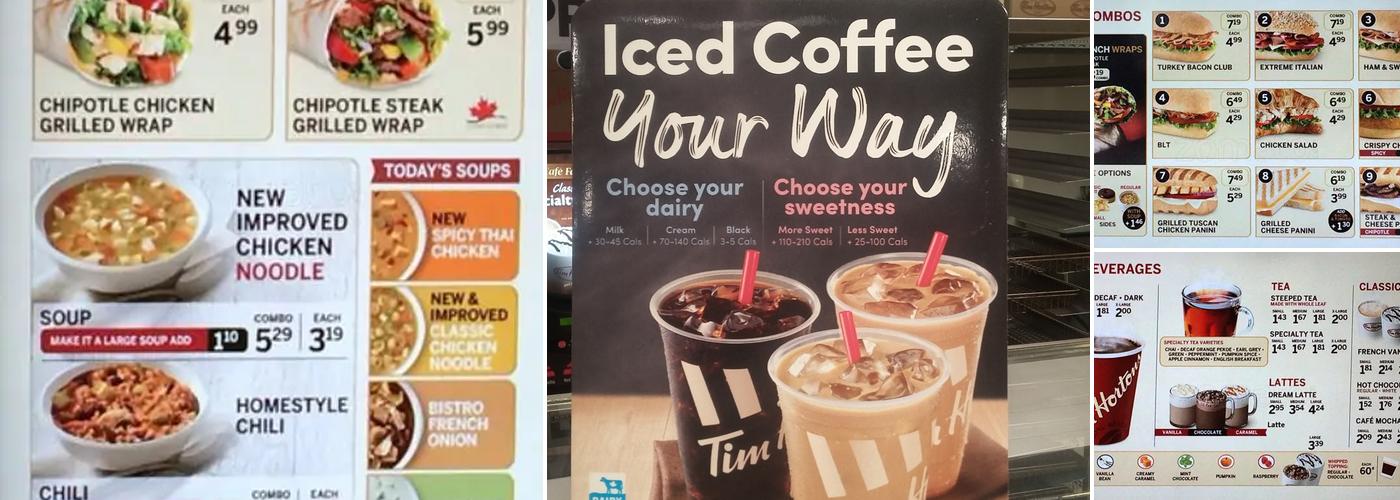 Tim Hortons Menu