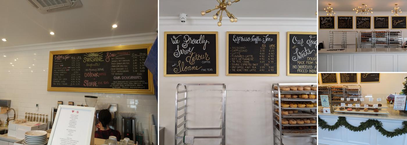 The Sunshine Doughnut Co. Menu