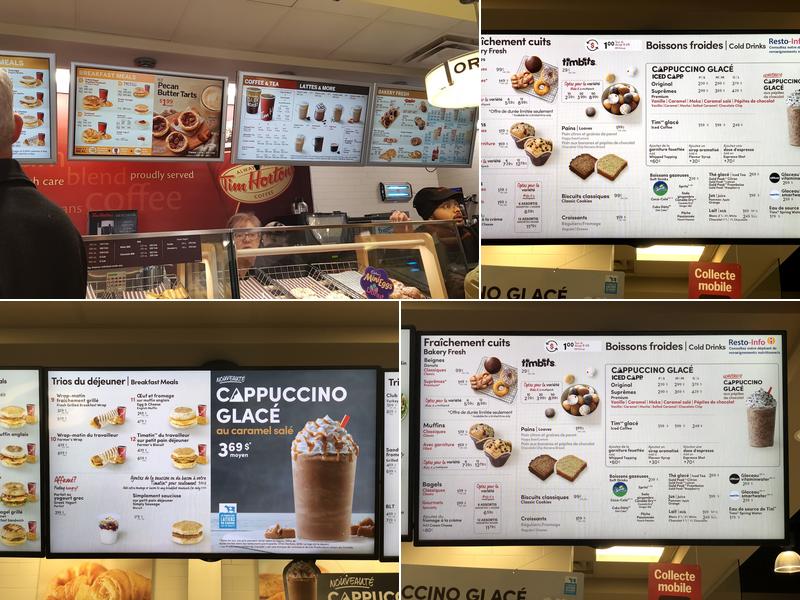 Tim Hortons Menu