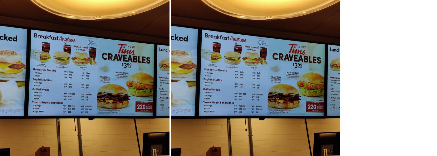 Tim Hortons Menu