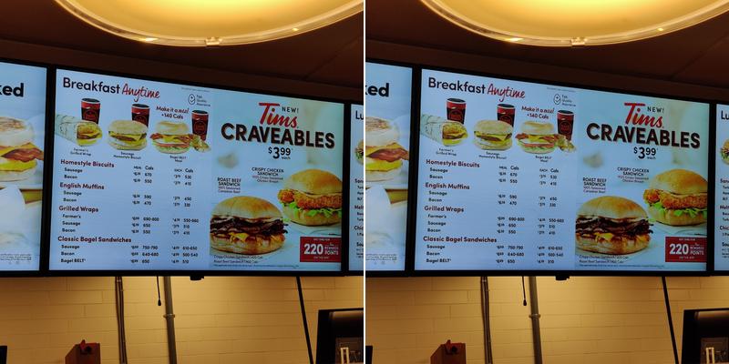 Tim Hortons Menu