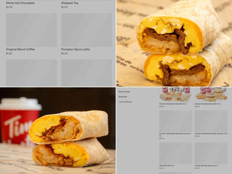 Tim Hortons Menu
