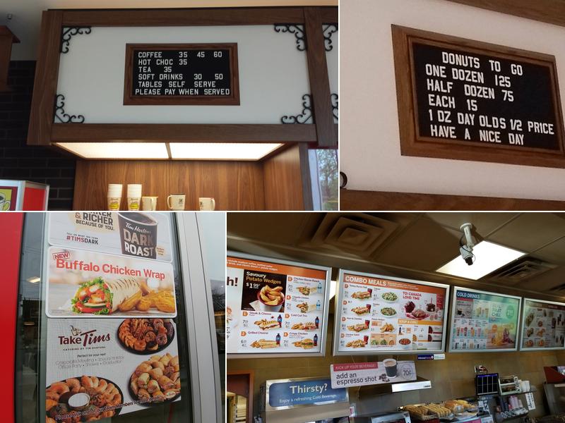 Tim Hortons Menu