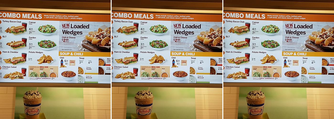 Tim Hortons Menu