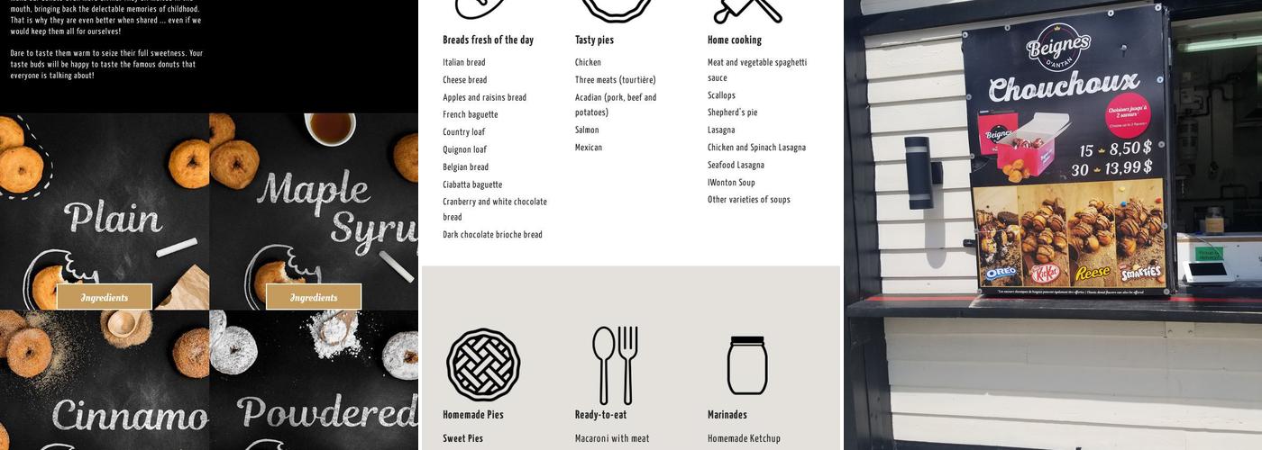 Beignes D'antan Menu