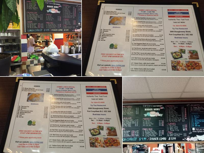 Tip Thai Restaurant Menu