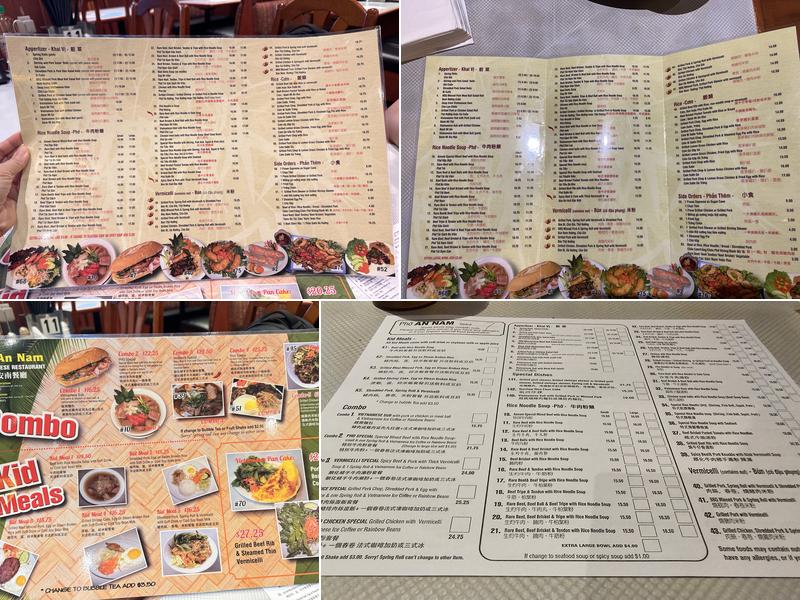 Pho An Nam Menu