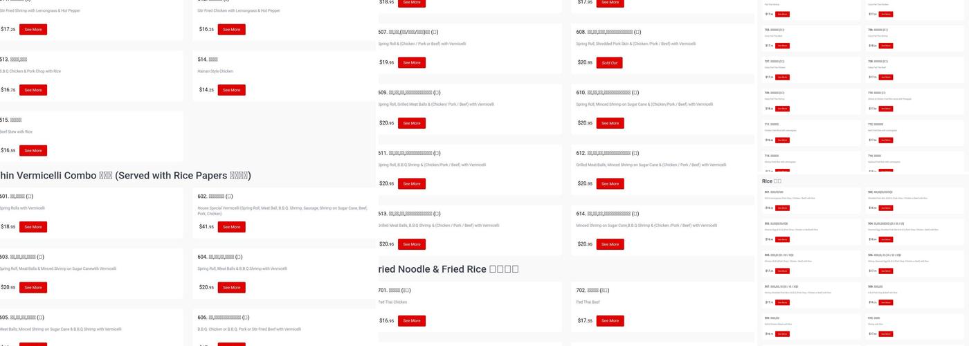 Pho Pad Thai (Markham location) Menu